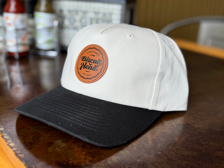 Leather Patch Cream & Black Hat