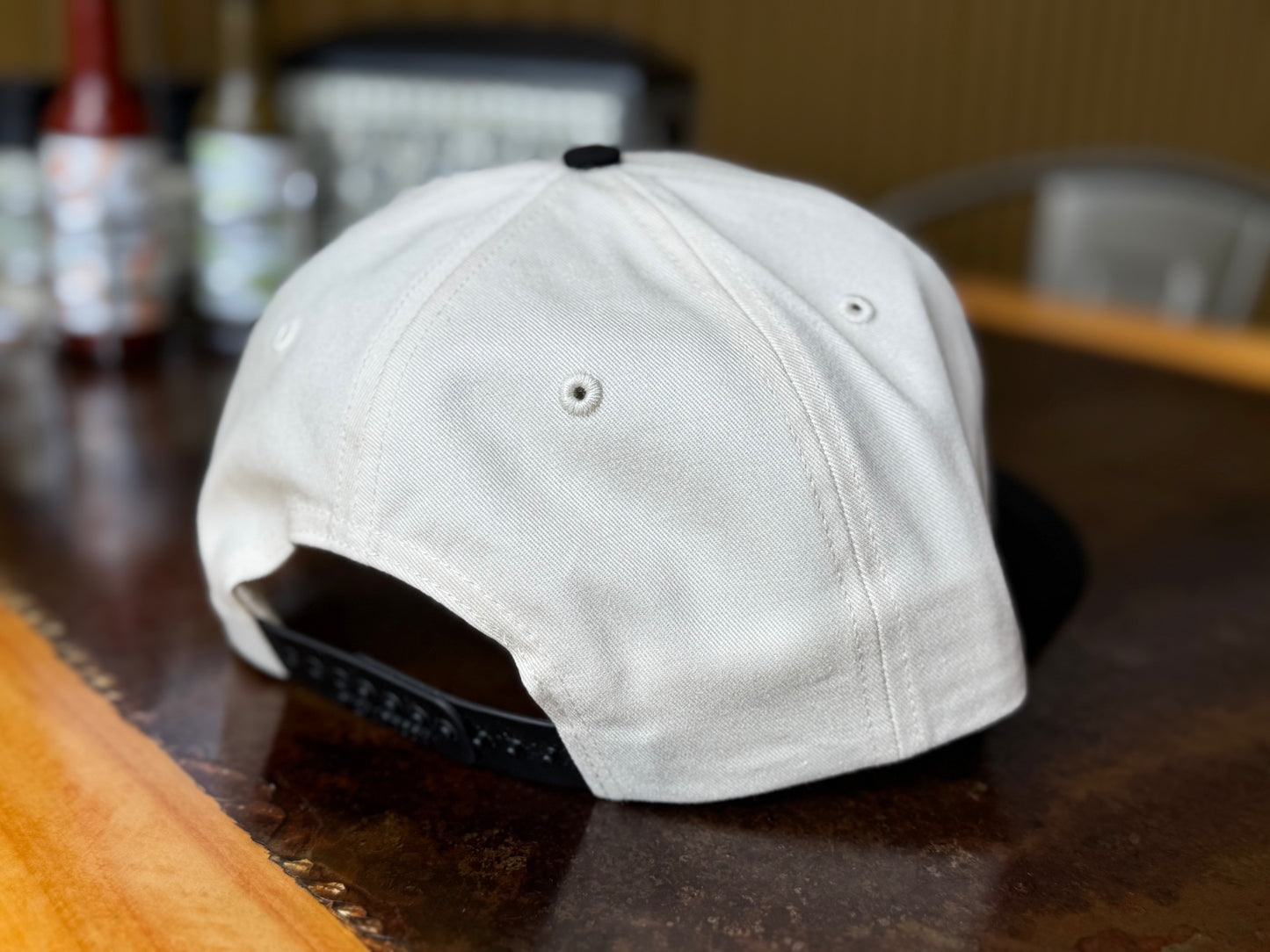 Leather Patch Cream & Black Hat