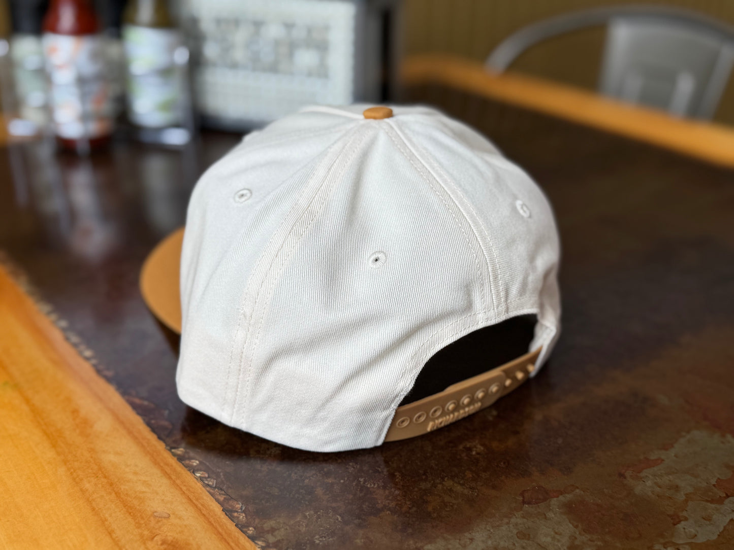 Leather Patch Cream & Tan Hat