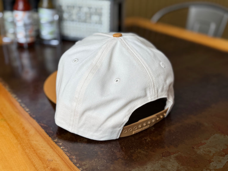 Leather Patch Cream & Tan Hat