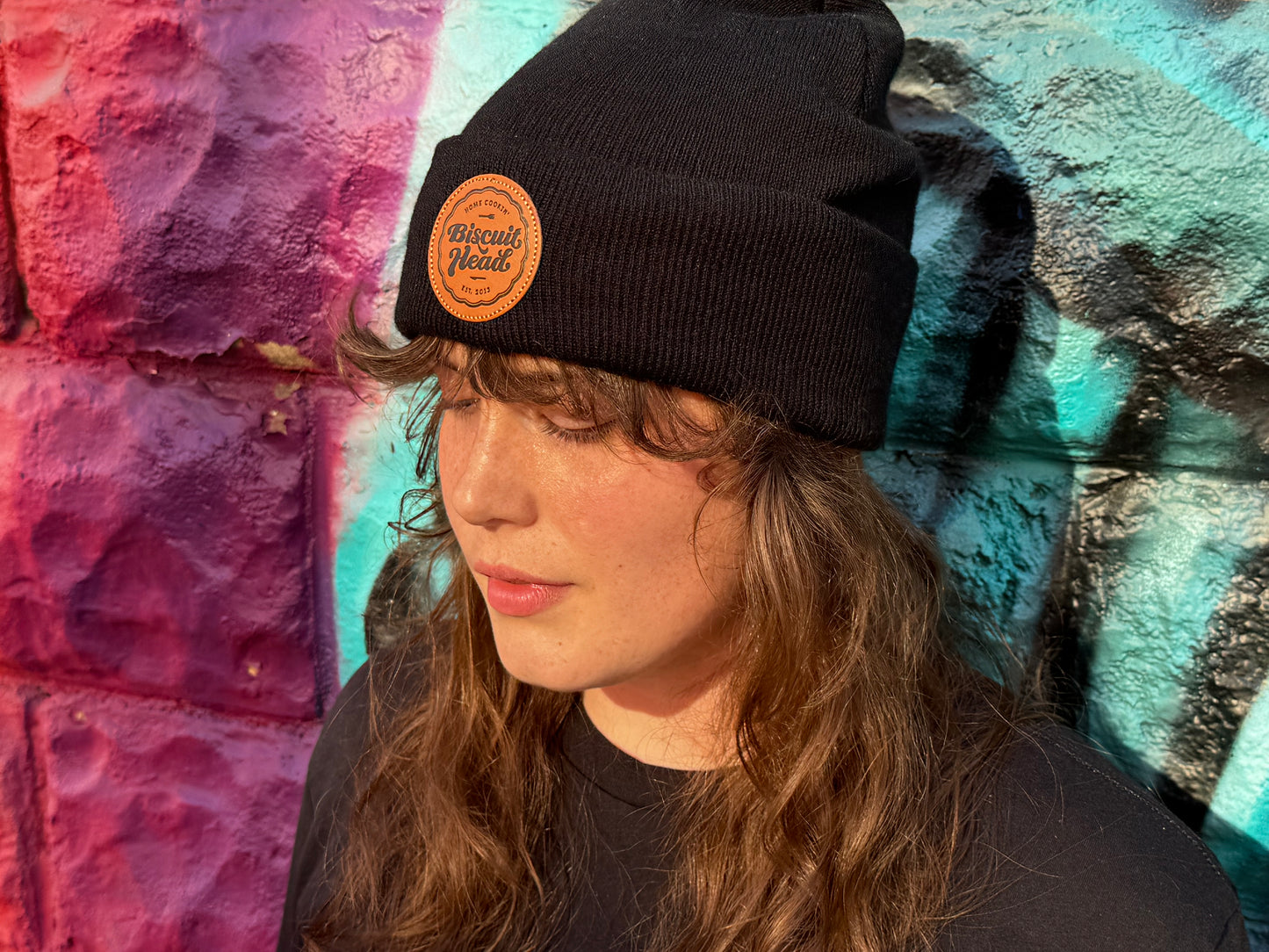 Leather Patch Beanies