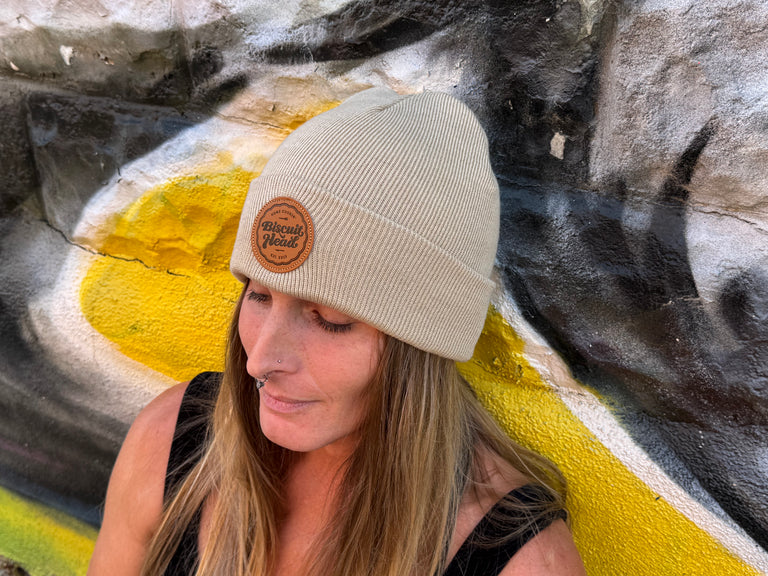 Leather Patch Beanies