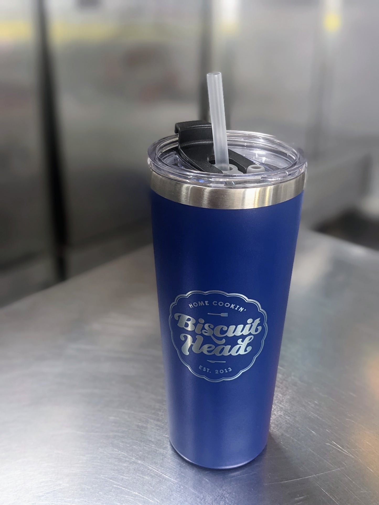 Insulated Blue Biscuit Head Engraved Tumbler
