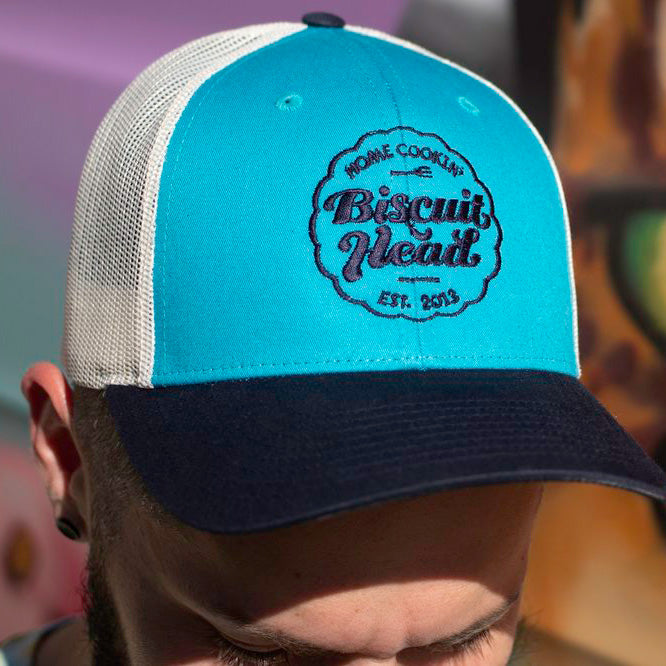Trucker Cap: Teal and Navy Blue